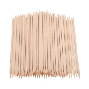 Manicure Nail Groove Cleaning Stick 7.01"x0.15" Wood Color 100pcs
